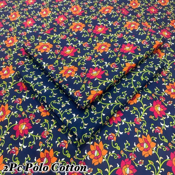 Floral Prints Micro Polo Cotton by Evergreen Mart