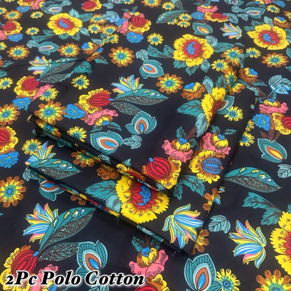 Floral Prints Micro Polo Cotton by Evergreen Mart