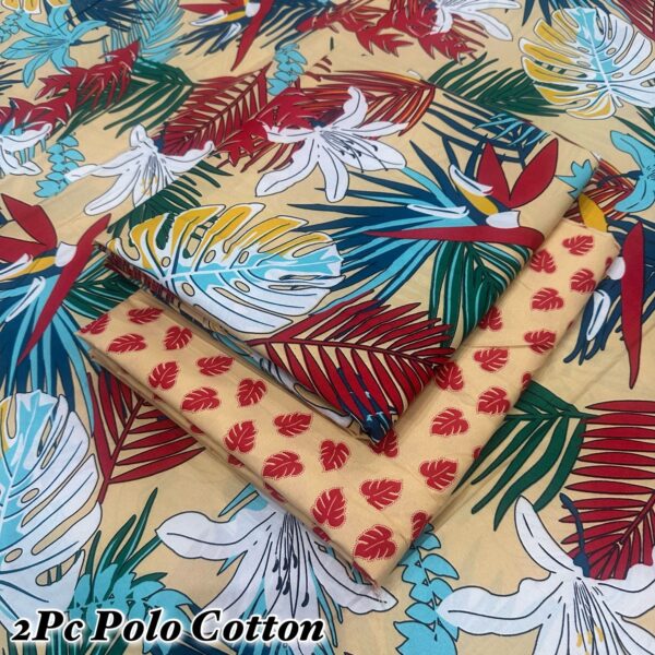 Floral Prints Micro Polo Cotton by Evergreen Mart